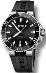 Oris 0173377304134-0742464E אחריות יבואן רשמי l שעון יד אוריס 300M צלילה לגבר l מסדרת שעוני Aquis Date 43.5 Oris אוטומטי l