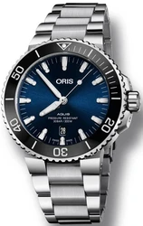 Oris 0173377304135-0782405P אחריות יבואן רשמי l שעון יד אוריס 300M צלילה לגבר l מסדרת שעוני Aquis Date 43.5 Oris אוטומטי l