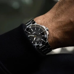 Oris 0140077694154-0782209P אחריות יבואן רשמי l שעון יד אוריס לגבר l מסדרת שעוני Aquis Date 41.5mm C