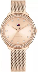 Tommy Hilfiger 1782700 שעון יד טומי הילפיגר l שעון לאישה בעיצוב משגע l שעון רצועת רשת עשויה פלדה אל-חלד l מלאי מוגבל l