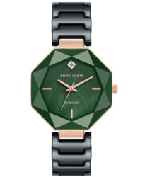 Anne Klein AK/5064GNBK נשים קרמיקה חדש !