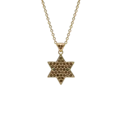 שרשרת מגן דוד בציפוי 18k בשיבוץ ויטרייל מדיום