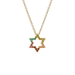 שרשרת מגן דוד בציפוי רודיום בשיבוץ אבני זרקוניה 3