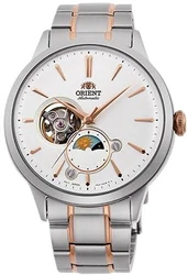 RA-AS0101S Orient Classic Sun & Moon הוא שעון אלגנטי מכני אוטומטי הכולל מנגנון גלוי (Open Heart), מחוון יום/לילה ייחודי וזכוכית ספיר